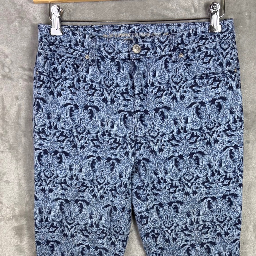 Chico's So Slimming Girlfriend Ankle Pants Paisley Bohemian Stretch Size 0 - Picture 4 of 12